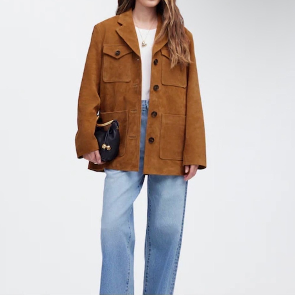Long Chore Blazer in Suede